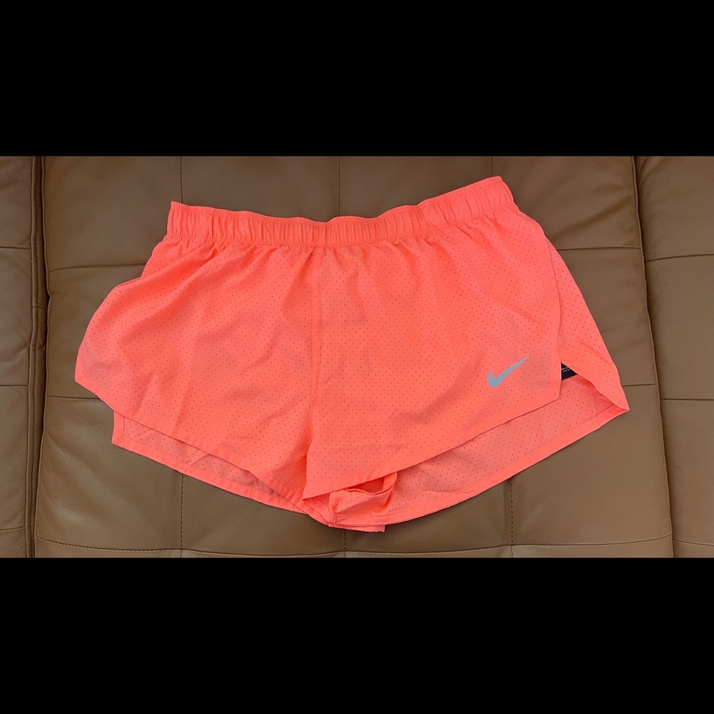 Men's 2" Running Shorts. Size L Bright Mango color